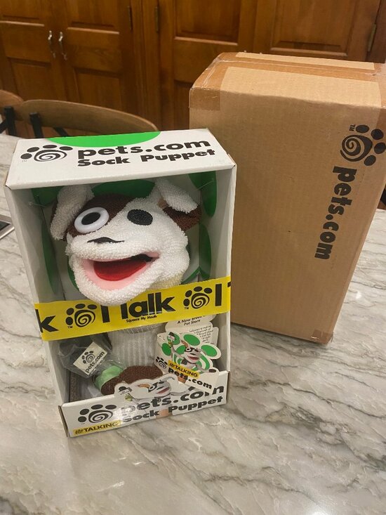 Pets.com: New in Box! Vintage "Talking" Sock Puppet with microphone